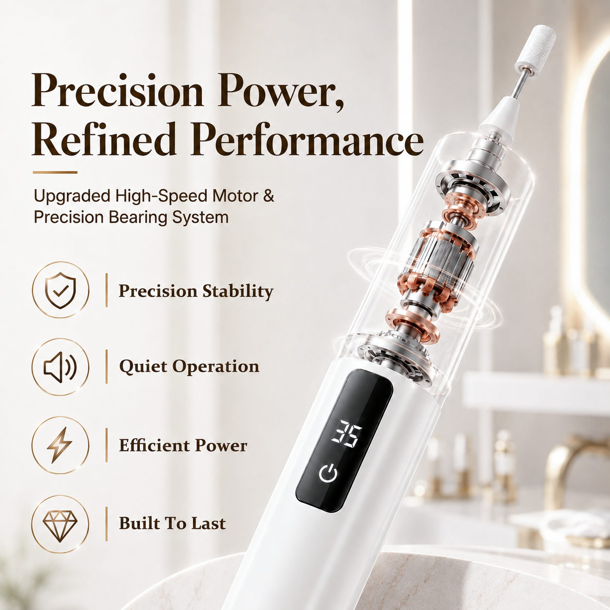Jurevon® Professional Electric Nail Drill Kit – Digital Speed Manicure & Pedicure System