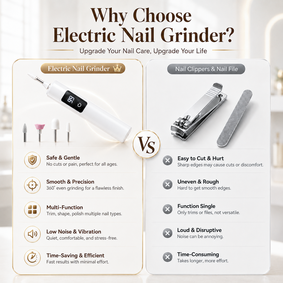 Jurevon® Professional Electric Nail Drill Kit – Digital Speed Manicure & Pedicure System