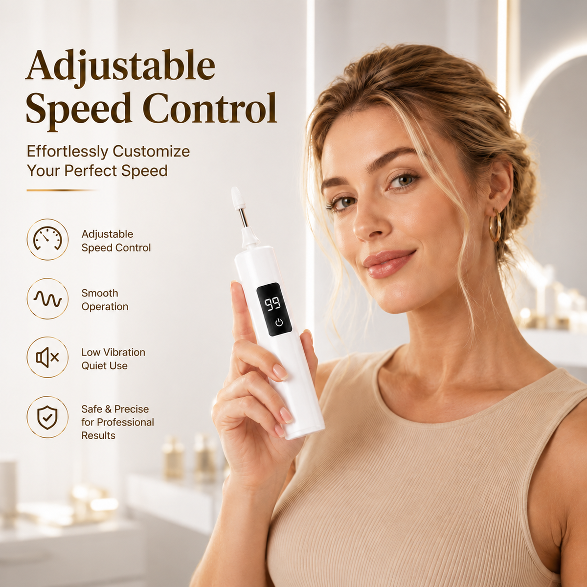 Jurevon® Professional Electric Nail Drill Kit – Digital Speed Manicure & Pedicure System