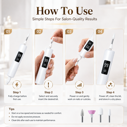 Jurevon® Professional Electric Nail Drill Kit – Digital Speed Manicure & Pedicure System