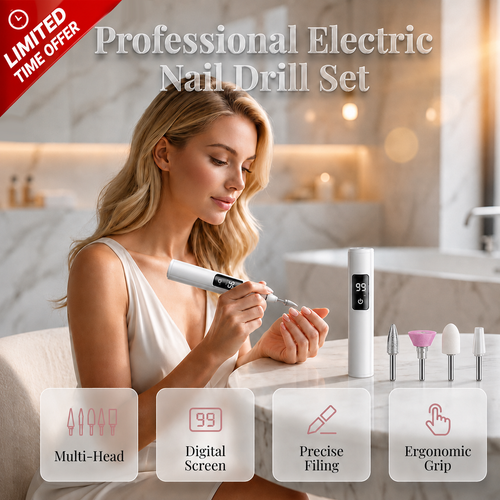 Jurevon® Professional Electric Nail Drill Kit – Digital Speed Manicure & Pedicure System