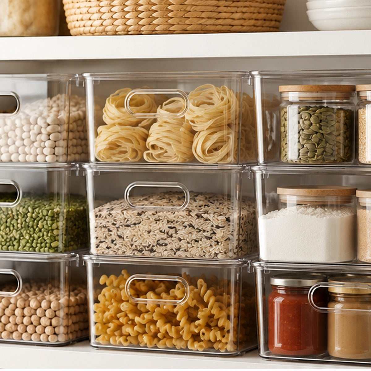 Jurevon Pantry Stackable Storage Bins