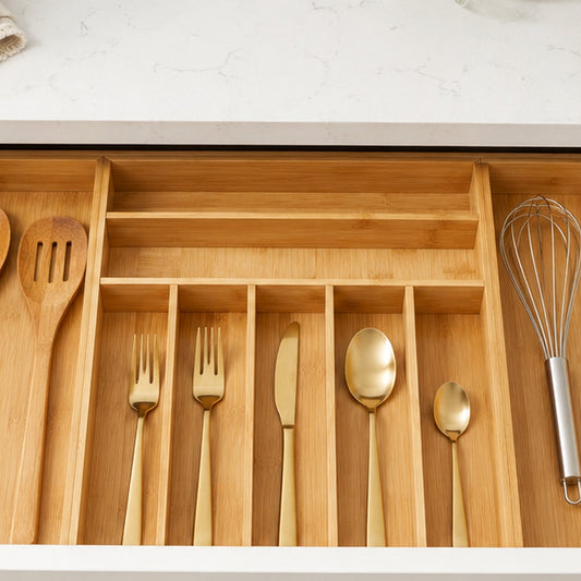 Jurevon Bamboo Drawer Organizer