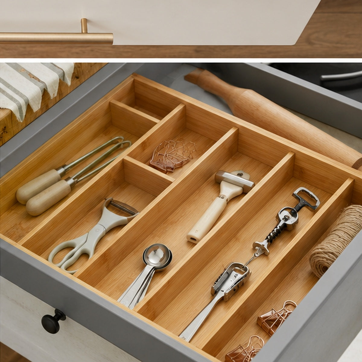 Jurevon Bamboo Drawer Organizer
