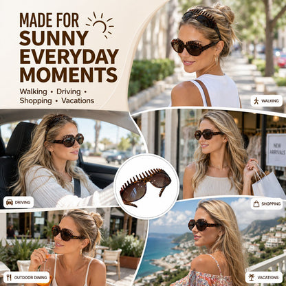 Jurevon®2-in-1 Tortoiseshell Headband & Sunglasses