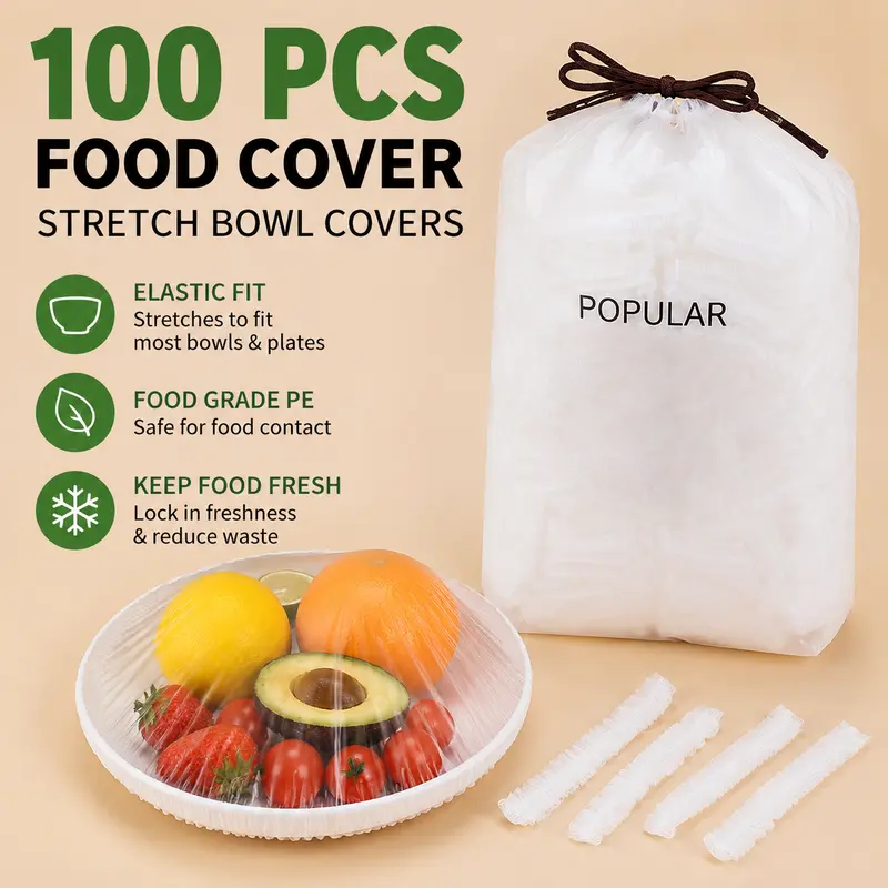 🏅 OFFICIAL 𝙅𝙪𝙧𝙚𝙫𝙤𝙣® STORE | 100PCS Stretch-to-Fit Food Covers for Bowls & Plates