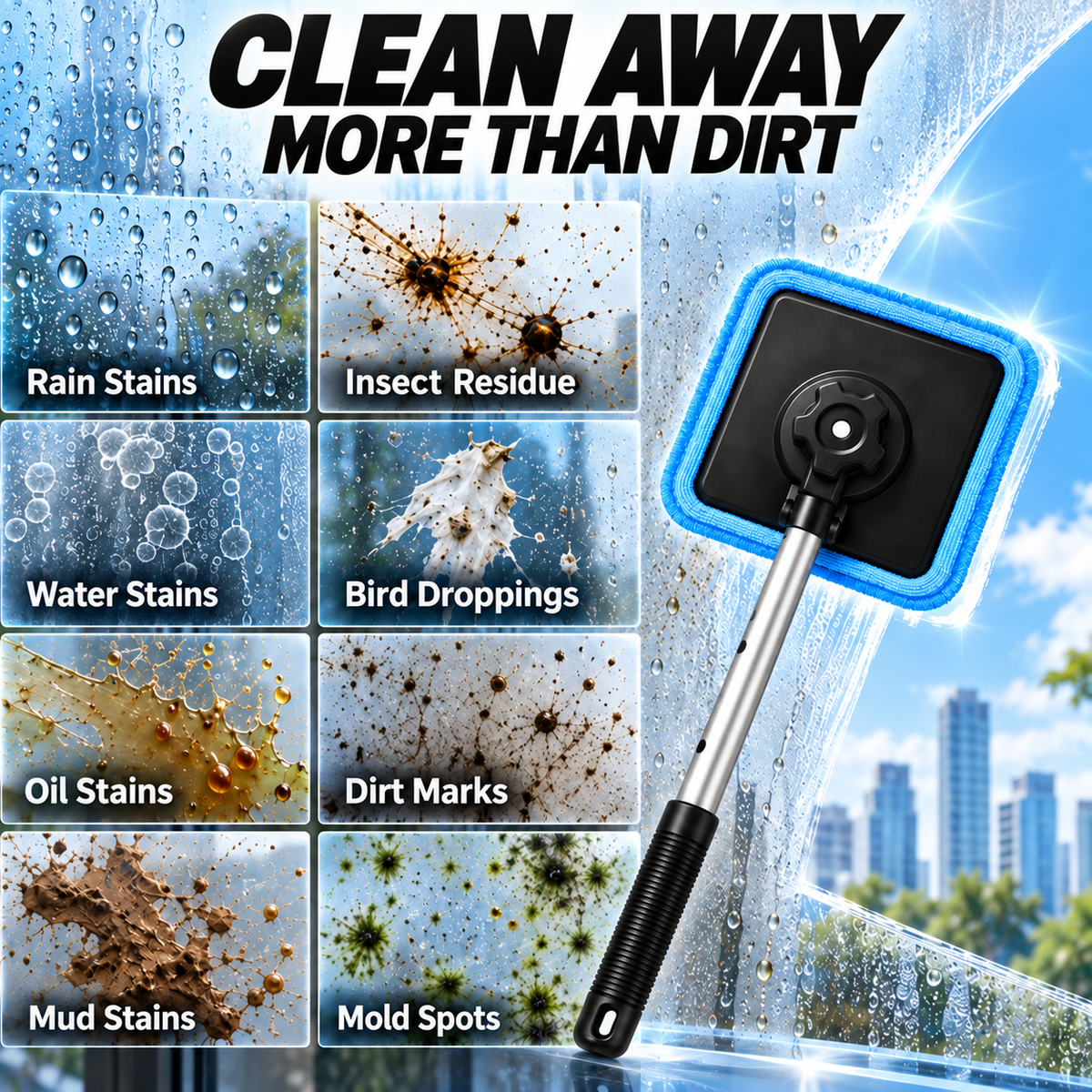 Jurevon® Dual-Sided Magnetic Car Windshield Cleaner
