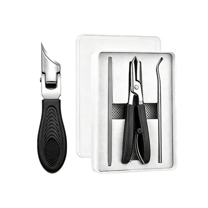 Eagle Beak Angled Nail Clippers 3-Piece Set (With Nail Lifter & File) — Podiatrist-Grade Thick & Ingrown Toenail Trimmer 🦶✂️