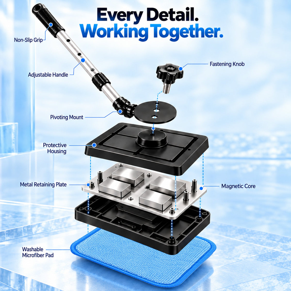 Jurevon® Dual-Sided Magnetic Car Windshield Cleaner