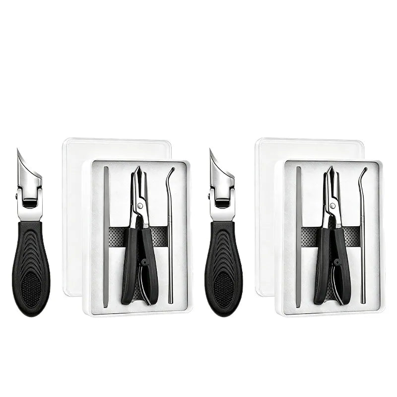 Eagle Beak Angled Nail Clippers 3-Piece Set (With Nail Lifter & File) — Podiatrist-Grade Thick & Ingrown Toenail Trimmer 🦶✂️