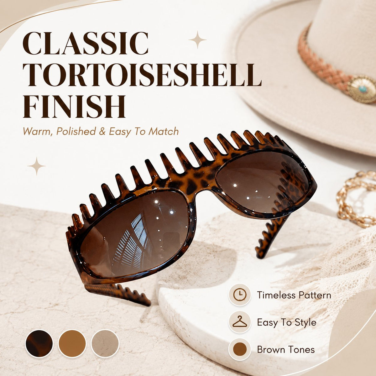 Jurevon®2-in-1 Tortoiseshell Headband & Sunglasses