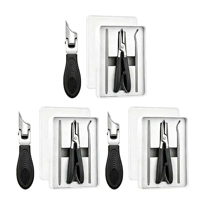 Eagle Beak Angled Nail Clippers 3-Piece Set (With Nail Lifter & File) — Podiatrist-Grade Thick & Ingrown Toenail Trimmer 🦶✂️