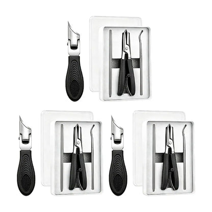 Eagle Beak Angled Nail Clippers 3-Piece Set (With Nail Lifter & File) — Podiatrist-Grade Thick & Ingrown Toenail Trimmer 🦶✂️