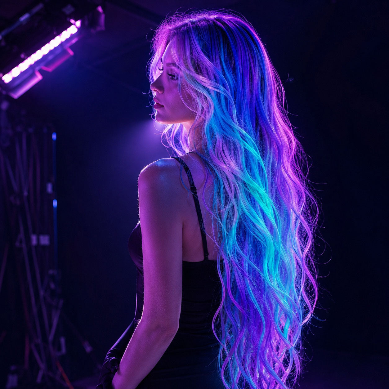 GarageLine® UV-Reactive Temporary Hair Chalk — Instant Color by Day, Glow Under Party Lights