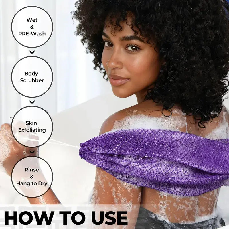 🛁 Authentic Exfoliating Body Scrub Towel – Deep Cleansing & Skin Smoothing