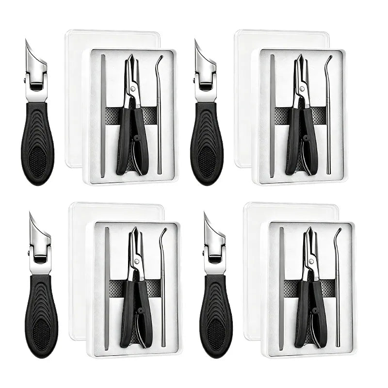 Eagle Beak Angled Nail Clippers 3-Piece Set (With Nail Lifter & File) — Podiatrist-Grade Thick & Ingrown Toenail Trimmer 🦶✂️