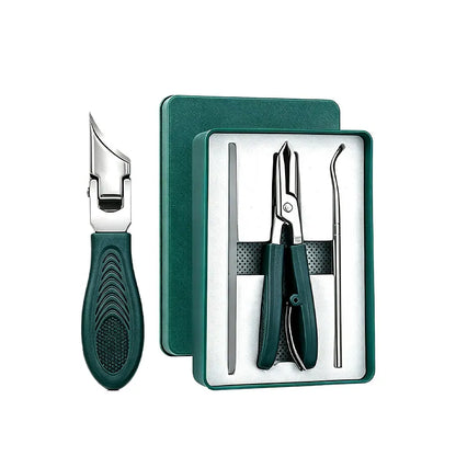 Eagle Beak Angled Nail Clippers 3-Piece Set (With Nail Lifter & File) — Podiatrist-Grade Thick & Ingrown Toenail Trimmer 🦶✂️