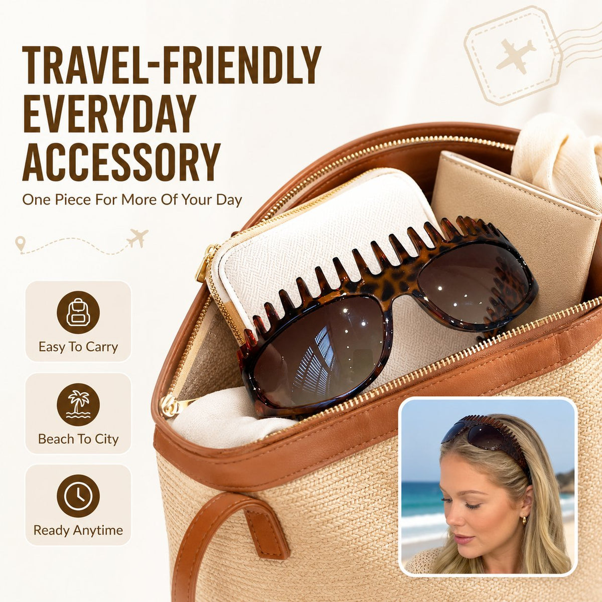 Jurevon®2-in-1 Tortoiseshell Headband & Sunglasses