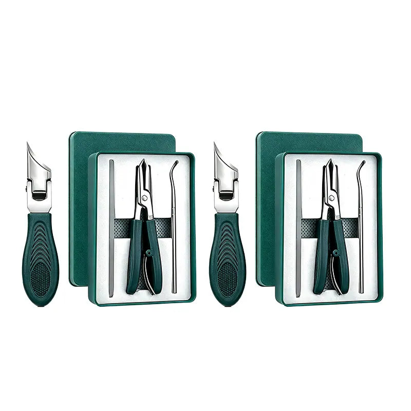 Eagle Beak Angled Nail Clippers 3-Piece Set (With Nail Lifter & File) — Podiatrist-Grade Thick & Ingrown Toenail Trimmer 🦶✂️