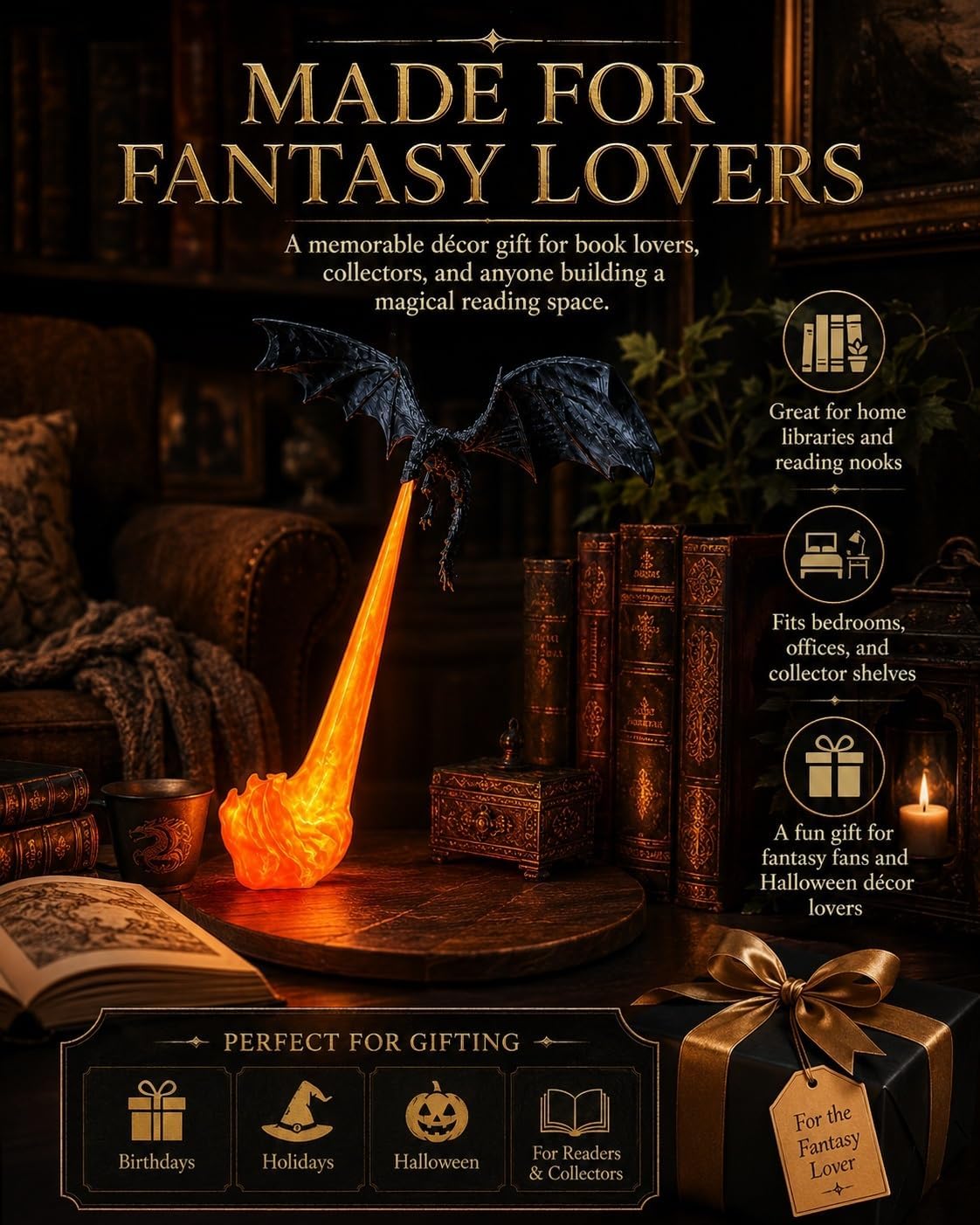 Jurevon Dragon's Breath fantasy night light