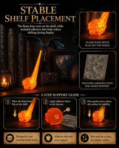 🔥Jurevon® Dragon’s Breath Ambient Night Light – Fantasy Bookshelf & Bedside Accent Lamp