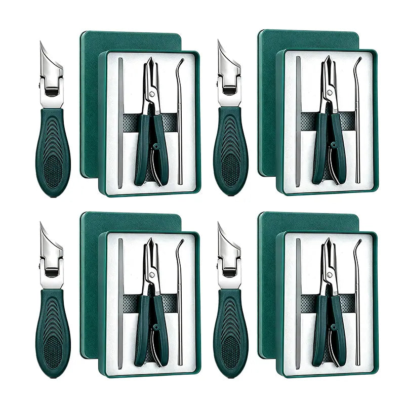 Eagle Beak Angled Nail Clippers 3-Piece Set (With Nail Lifter & File) — Podiatrist-Grade Thick & Ingrown Toenail Trimmer 🦶✂️