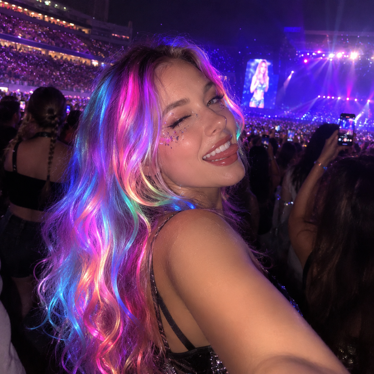 GarageLine® UV-Reactive Temporary Hair Chalk — Instant Color by Day, Glow Under Party Lights