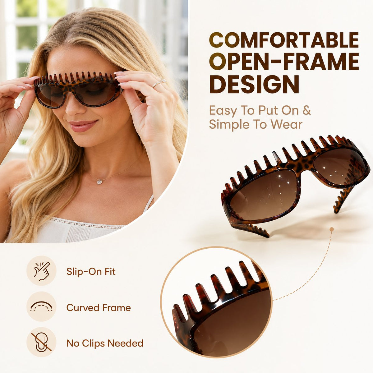 Jurevon®2-in-1 Tortoiseshell Headband & Sunglasses