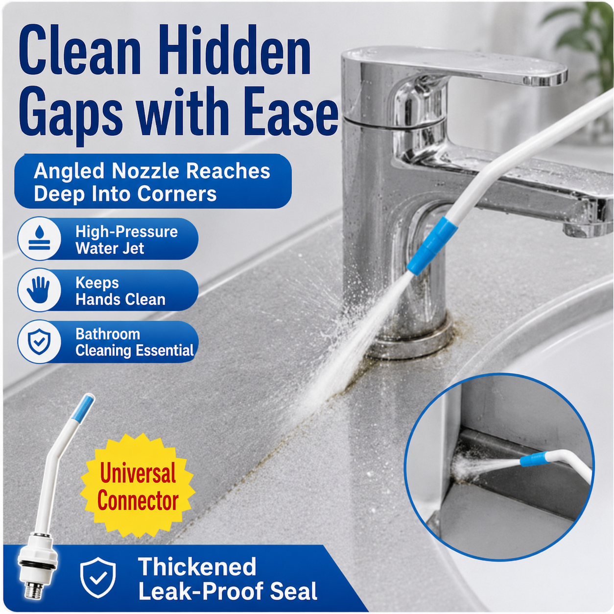 Jurevon®High-Pressure Cleaning Nozzle – Deep Reach Gap Sprayer