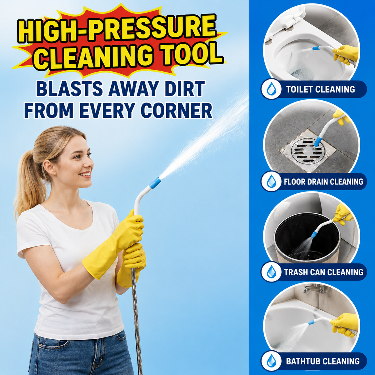 Jurevon®High-Pressure Cleaning Nozzle – Deep Reach Gap Sprayer