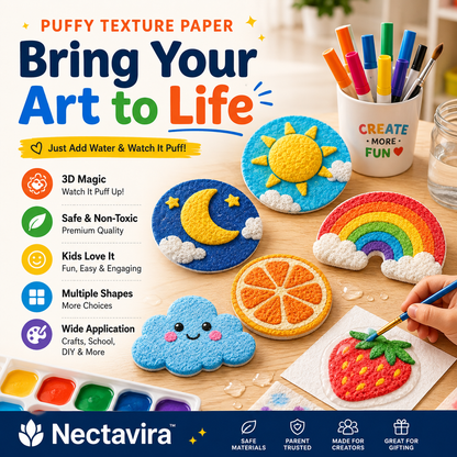 🎨 Nectavira® 3D Puffy Art Kit – Draw, Add Water & Watch It Puff!