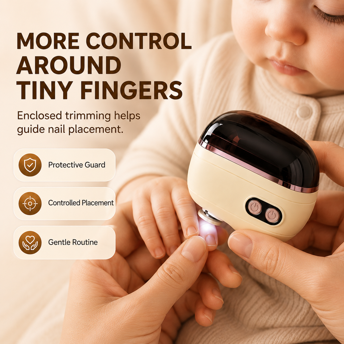 ⏰ 50% OFF Today Jurevon®2-in-1 Electric Nail Clipper & Polisher — Gentle Nail Care for Babies & Families