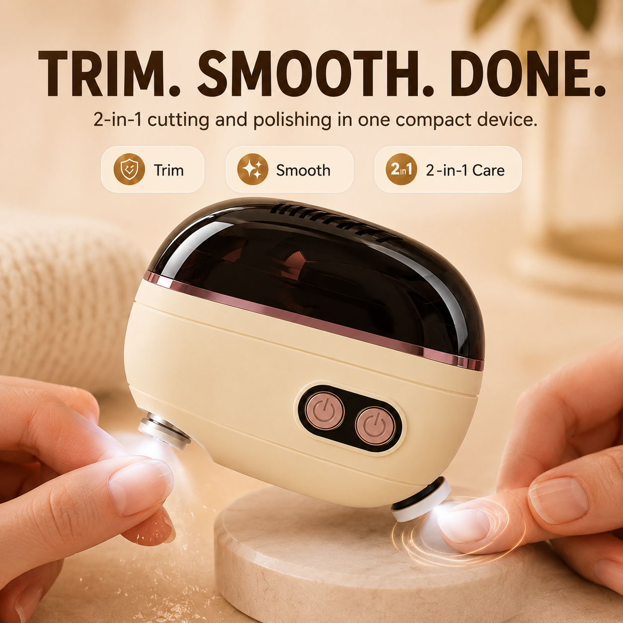 ⏰ 50% OFF Today Jurevon®2-in-1 Electric Nail Clipper & Polisher — Gentle Nail Care for Babies & Families