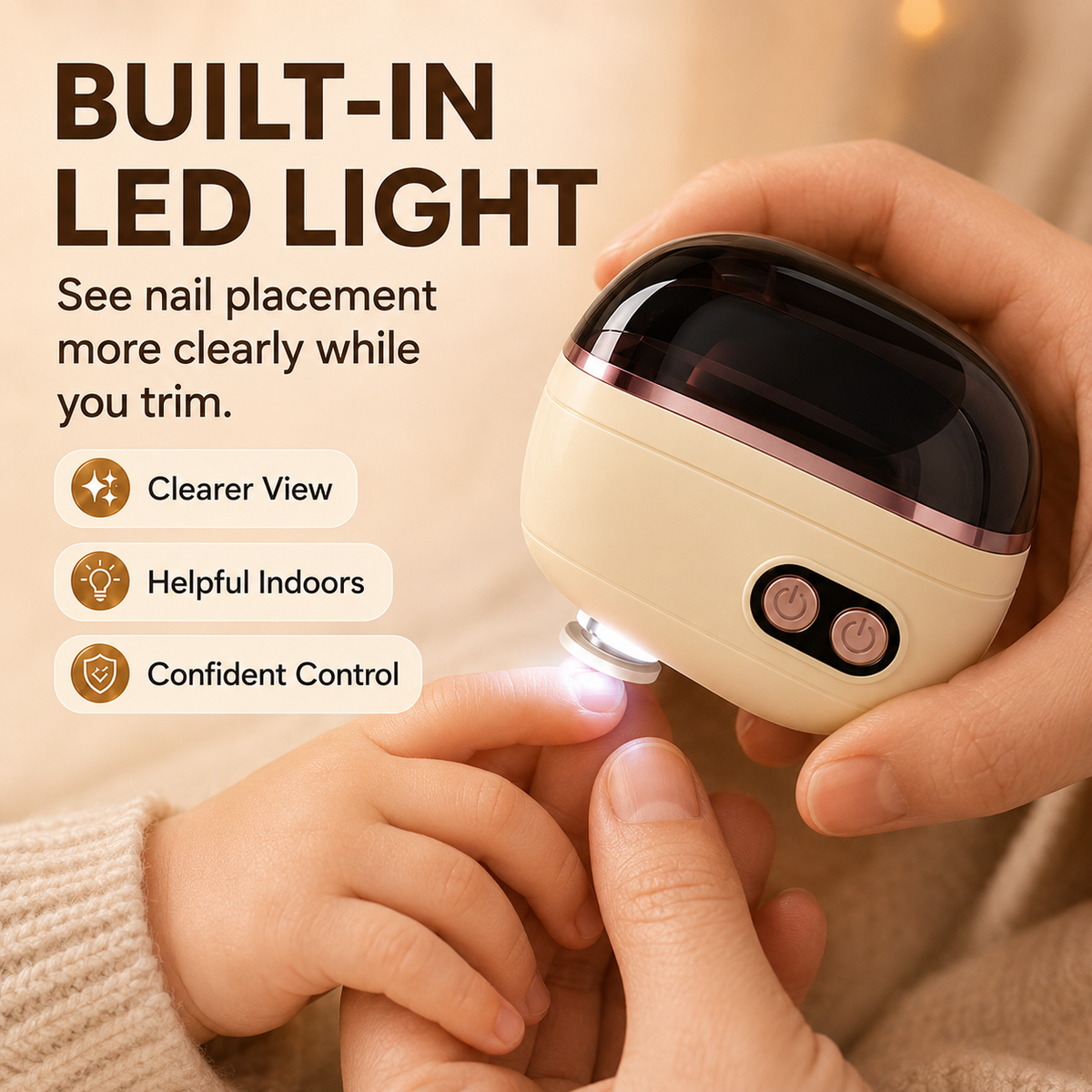 ⏰ 50% OFF Today Jurevon®2-in-1 Electric Nail Clipper & Polisher — Gentle Nail Care for Babies & Families