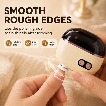 ⏰ 50% OFF Today Jurevon®2-in-1 Electric Nail Clipper & Polisher — Gentle Nail Care for Babies & Families