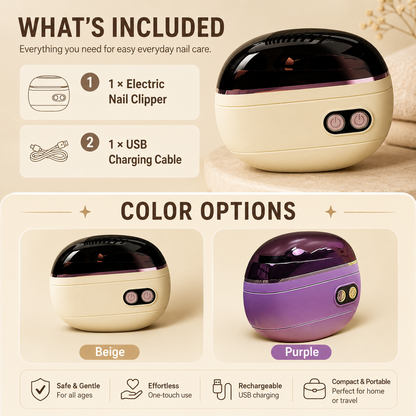 ⏰ 50% OFF Today Jurevon®2-in-1 Electric Nail Clipper & Polisher — Gentle Nail Care for Babies & Families