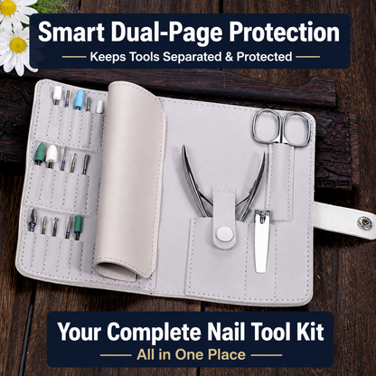 Professional Manicure Tool Kit with Nail Drill Bits, Cuticle Nipper, Pusher & Storage Case