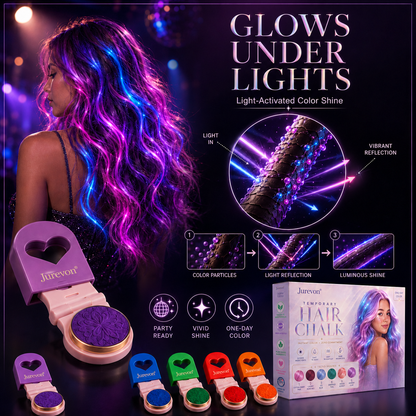 🔥 Save 50% Today丨𝙅𝙪𝙧𝙚𝙫𝙤𝙣® Temporary Hair Chalk — Instant Vibrant Color & Glow Without Permanent Dye ✨