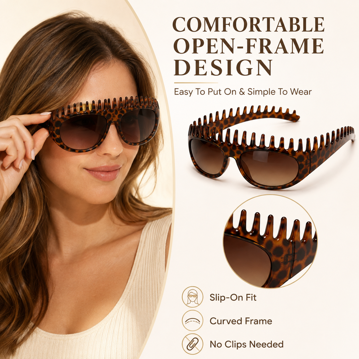 Jurevon® 2-In-1 Tortoiseshell Headband Sunglasses