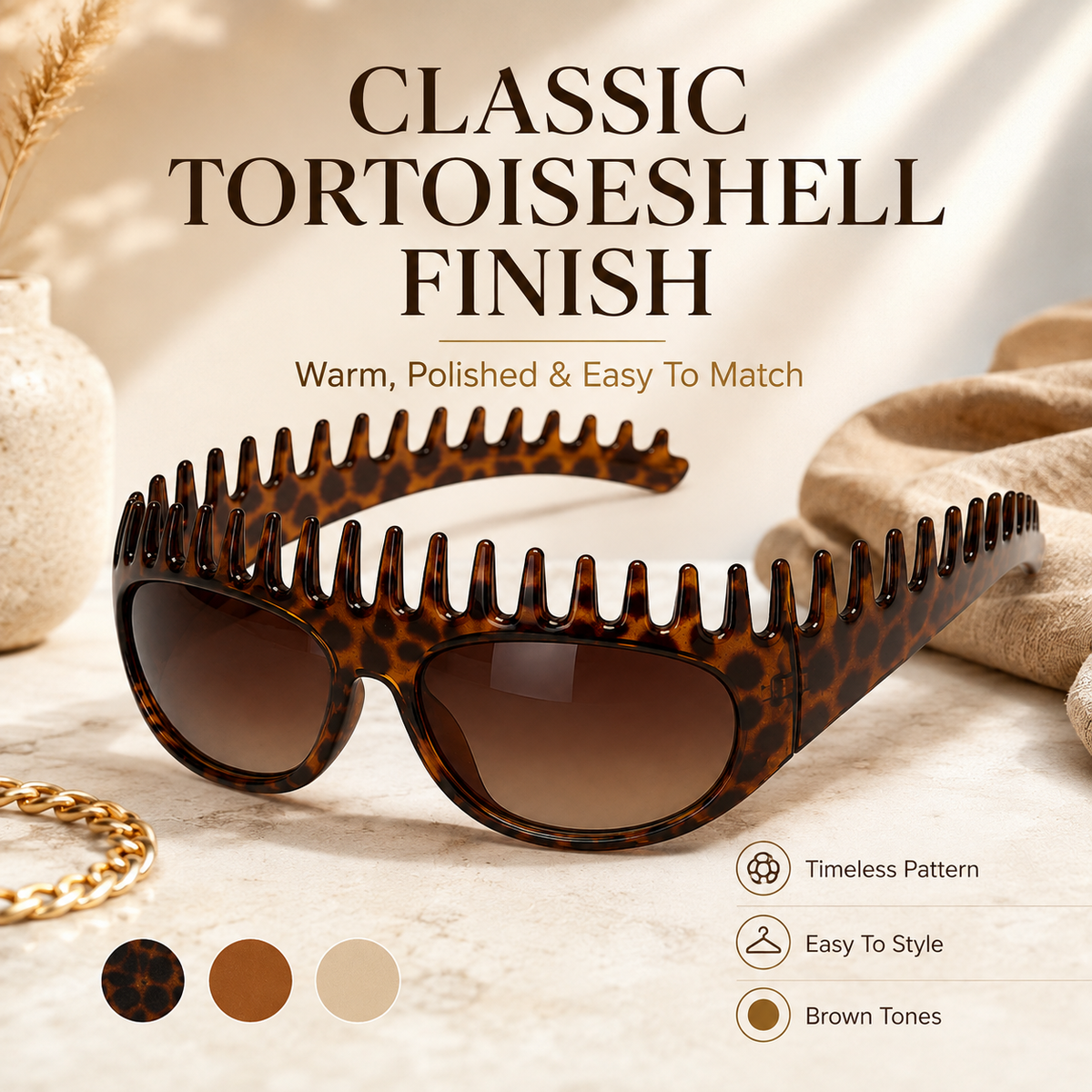 Jurevon® 2-In-1 Tortoiseshell Headband Sunglasses