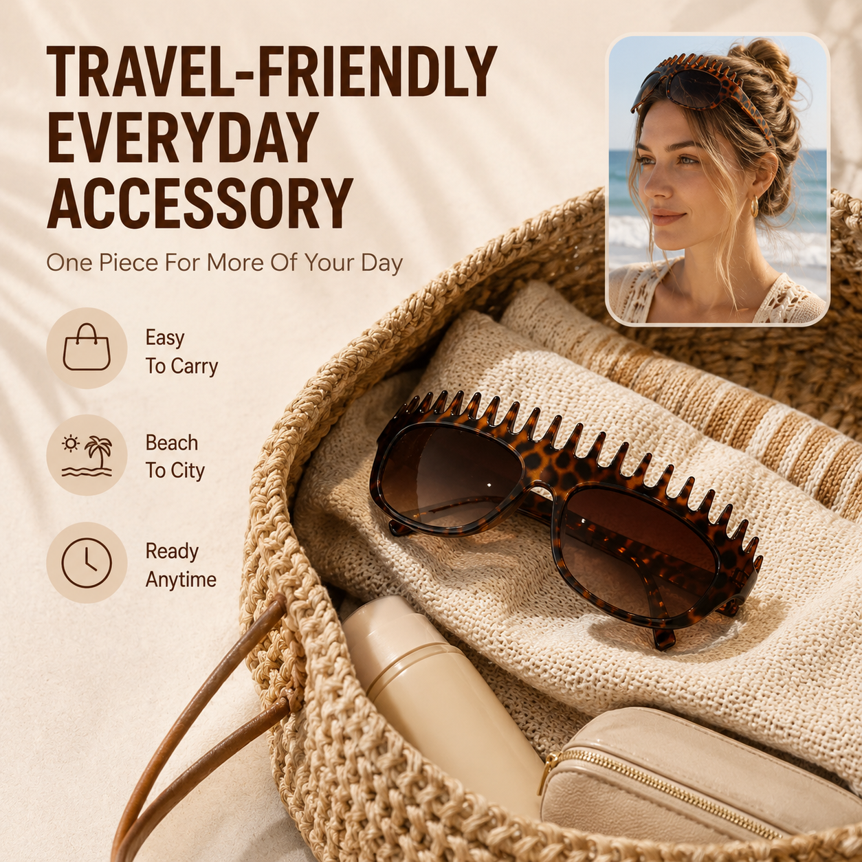 Jurevon® 2-In-1 Tortoiseshell Headband Sunglasses