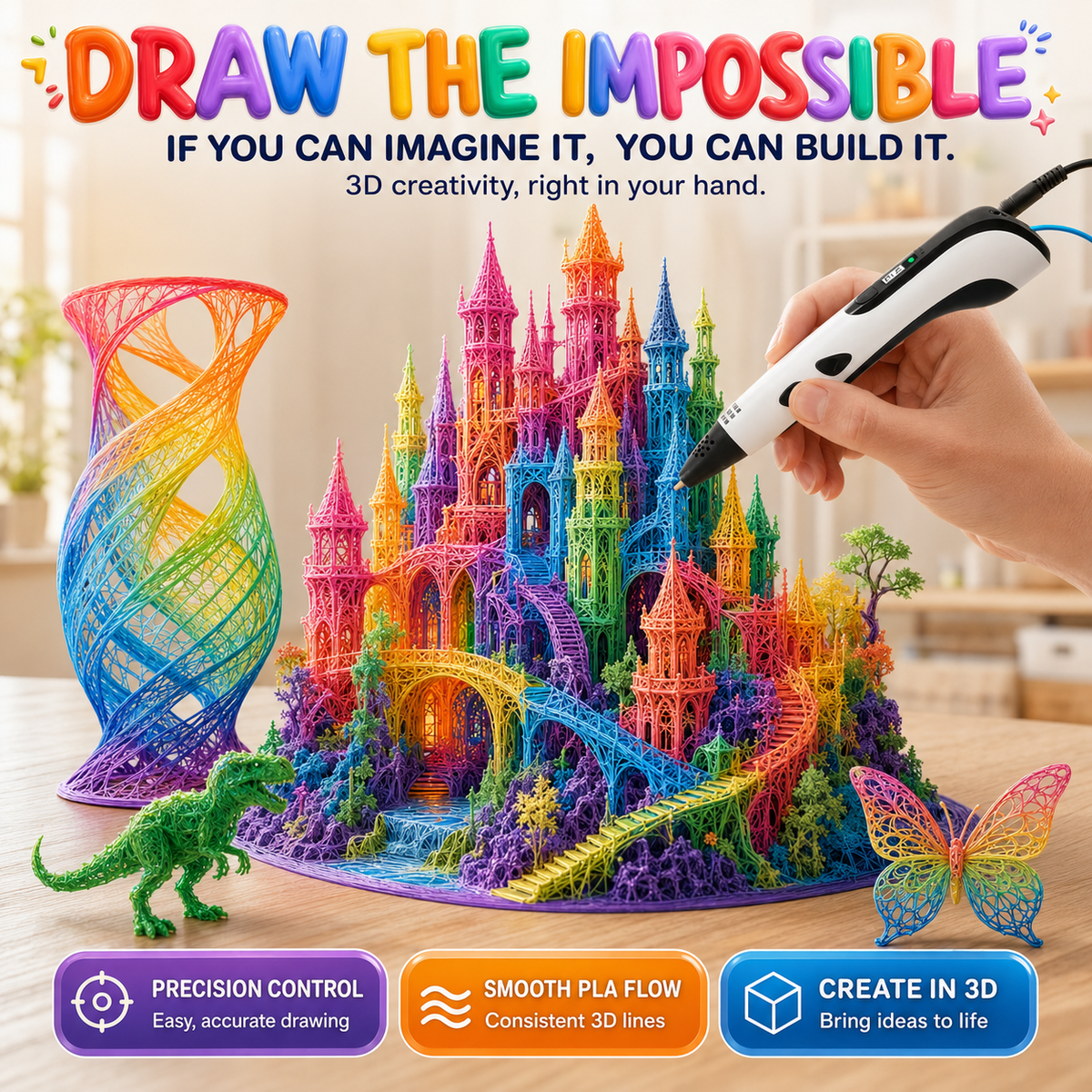 Jurevon® 3D Creator Pen Pro with OLED Display & Adjustable Speed