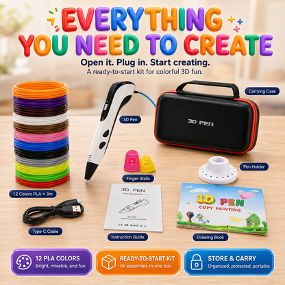 Jurevon® 3D Creator Pen Pro with OLED Display & Adjustable Speed