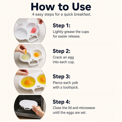 Jurevon®🍳Microwave Egg Poacher with Lid & Handle