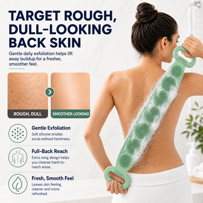Ultra-Hygienic Silicone Back Scrubber & Massager – Gentle Exfoliation for Clear, Bacne-Free Skin