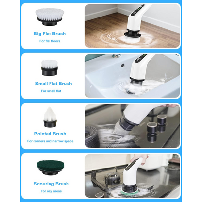 🌀 Jurevon® 9-in-1 Cordless Electric Spin Scrubber with 12–54" Extendable Handle for Bathroom, Kitchen & Floors ✨