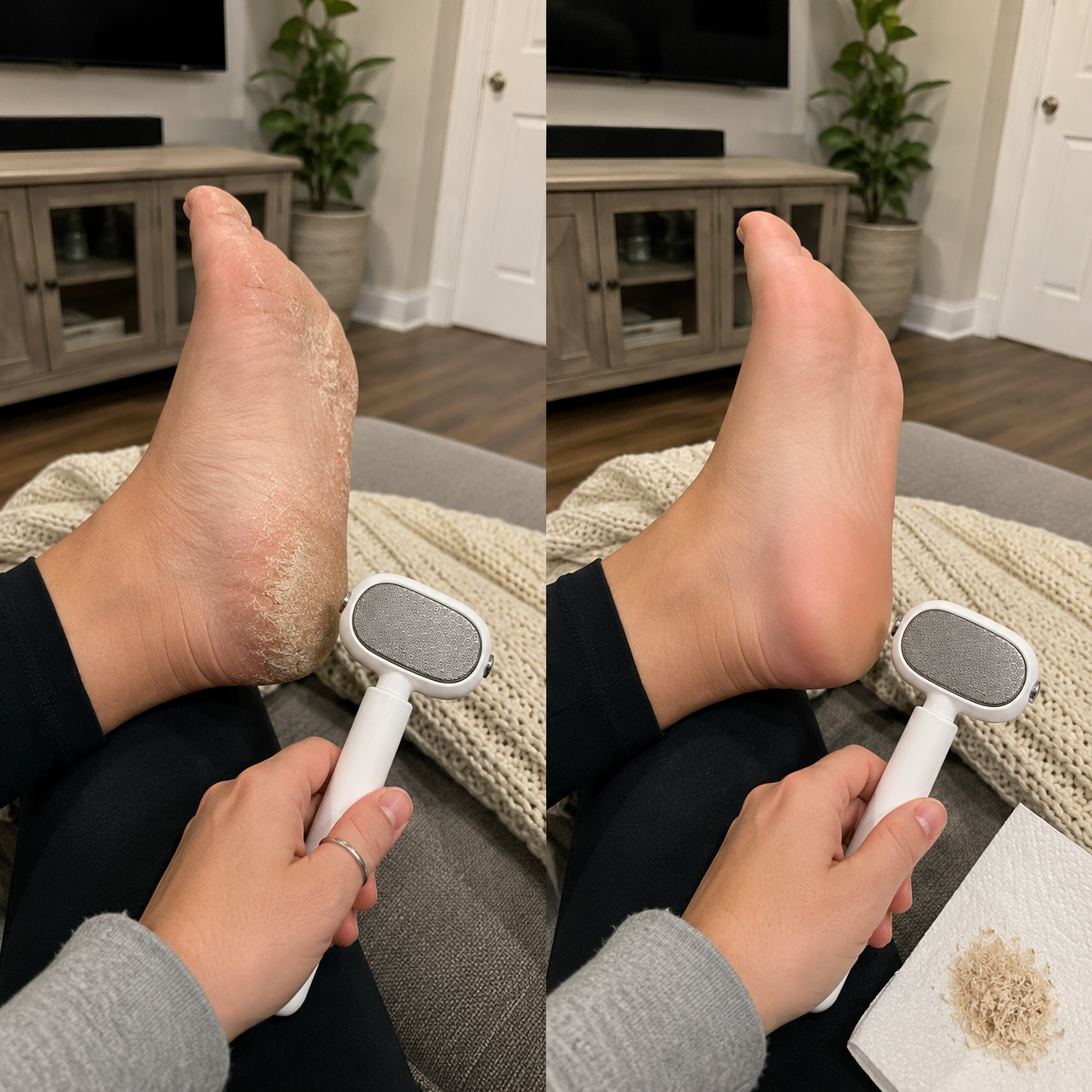 Heel callus remover before and after