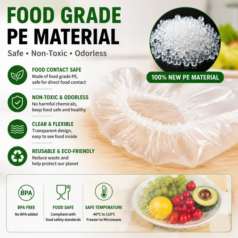 🏅 OFFICIAL 𝙅𝙪𝙧𝙚𝙫𝙤𝙣® STORE | 100PCS Stretch-to-Fit Food Covers for Bowls & Plates