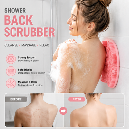🥳HOT SALE🥳💞10K+ SOLD! Shower Scrubber – BUY 2 GET 1 FREE! Dual-sided, non-slip & massage pad. Deep clean – grab yours! ✅