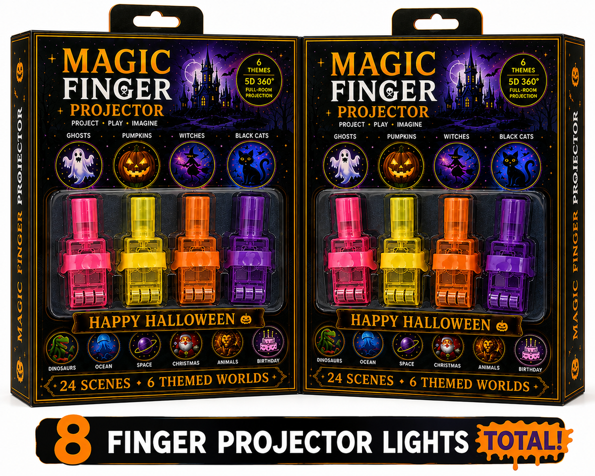 Jurevon® 2026 Halloween Magic Finger Projector – 24+ Spooky Scenes · 6 Magical Worlds
